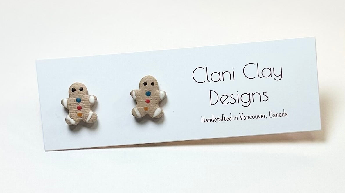 Tiny Gingerbreadman Studs