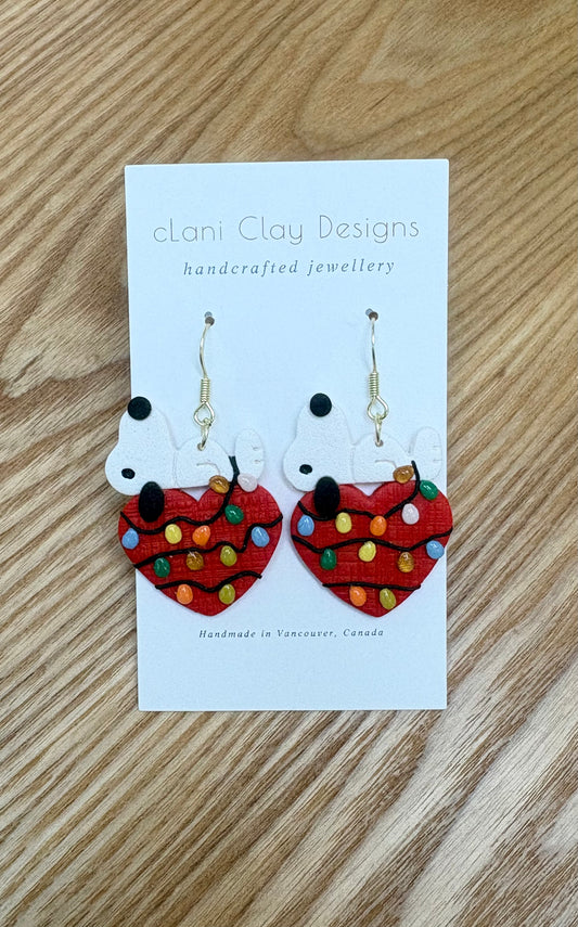 Snoopy on Heart Dangle